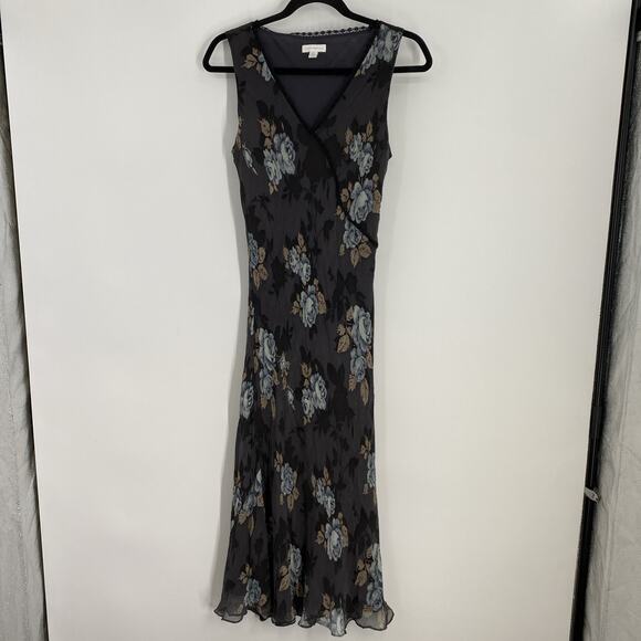 Charter Club Silk Maxi Slip Dress Size 10 Floral Coquette Y2K Boho 756 - Picture 1 of 8